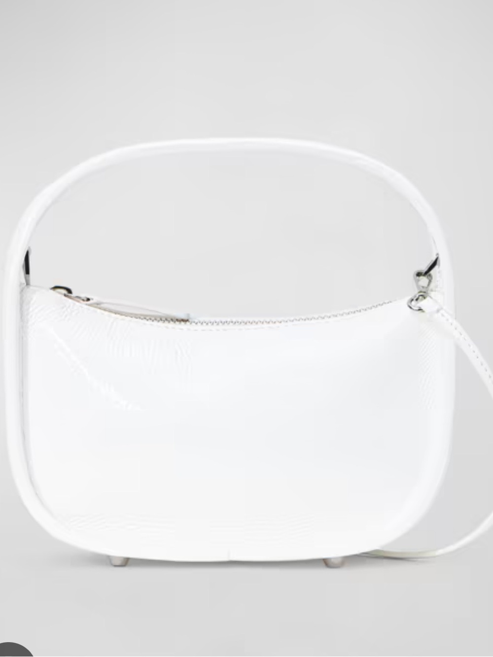 STAUD Venice Patent Leather Convertible Crossbody Bag in White